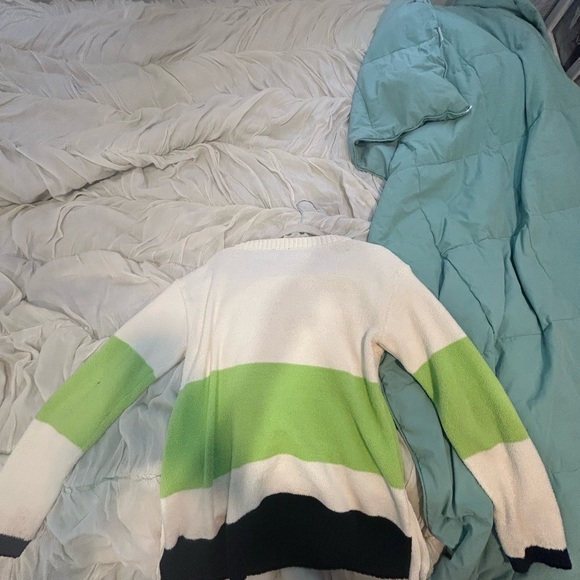 Talbots White, Lime, and Black Sweater - Picture 3 of 6